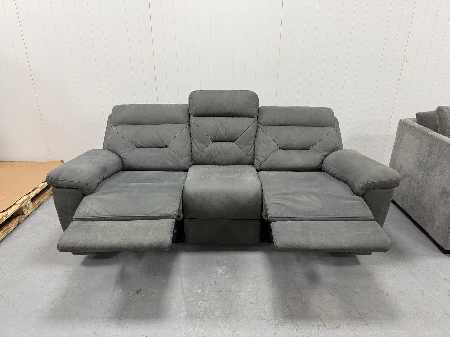Gray Reclining Sofa