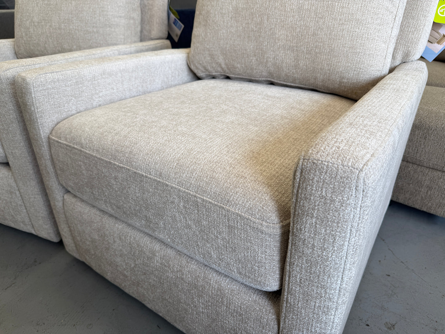 Beige Swivel Chair Set