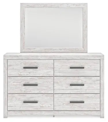 Cayboni King Panel Bed, Dresser, Mirror, Chest and Nightstand