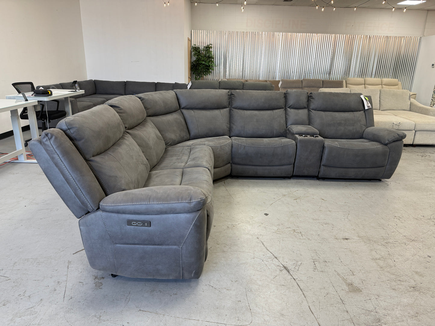 Gray Reclining Sectional